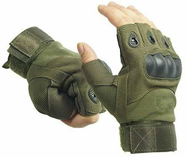 Leosportz Half Finger Hard Knuckle Motorcycle Army Shooting Outdoor Breathable Gloves-XL Gym & Fitness Gloves