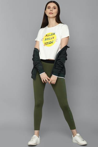 Women Graphic Print Round Neck Cotton Blend White T-Shirt