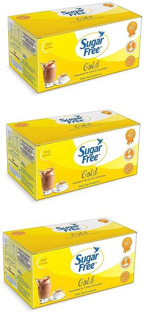 Sugar free Gold 100 Sachets Pack Pack of 3 Sweetener