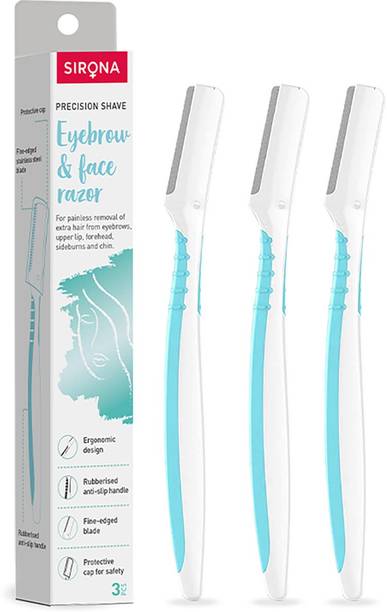SIRONA Precision Shave Reusable Eyebrow & Face Razor for Women (Turquise), Women