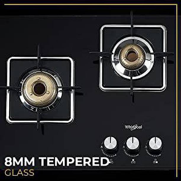 Whirlpool 3 Heavy Duty Forged Brass Burner with Rust Free Body GRANDIOSA ULTRA 753 CT BR Glass Manual Gas Stove  (3 Burners)
