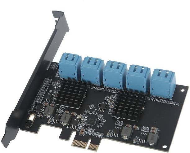 Tobo PCI-E 1X to SATA 3.0 Expansion Card 10 Full Speed Devices with 16 SATA Cables DDR2 1 GB NVIDIA Chipset 6 bit 80 MHz Graphics Card