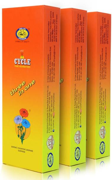 Cycle Three in One Agarbatti with 3 Signature Fragrance for Health, Wealth & Happiness - Lily, Floral, Woody