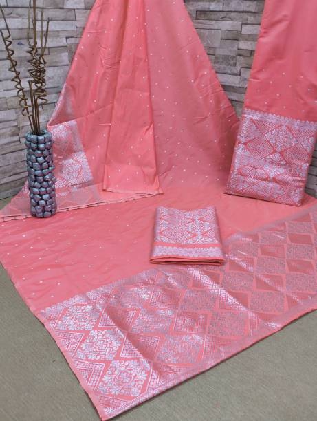 Woven Mekhela Chador Silk Blend Saree Price in India