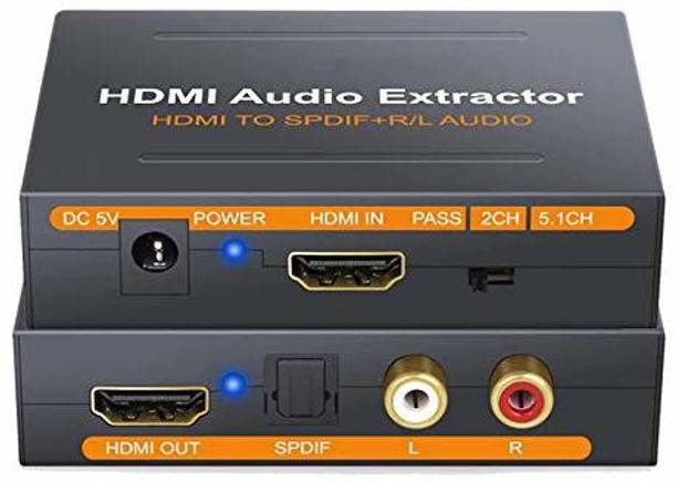 ezcap HDMI to HDMI Audio Extracto Optical SPDIF RCA L/R Audio Video Converter Adapter Media Streaming Device
