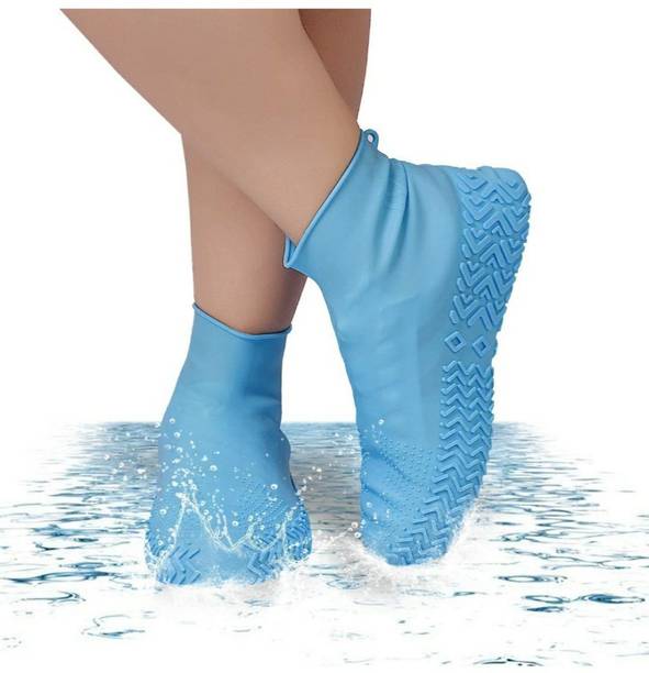 Purvaa Collection Shoe Cover for rain Reusable Antiskid Waterproof Boot Cover Shoe Protector Silicone Blue Boots Shoe Cover, Toes Shoe Cover