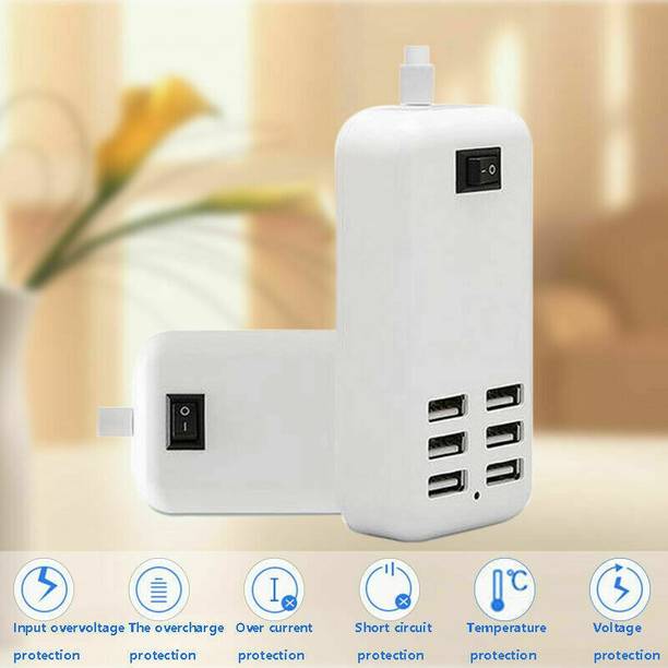 Extremus 6 Port USB Desktop Charger AC Power Adapter ...