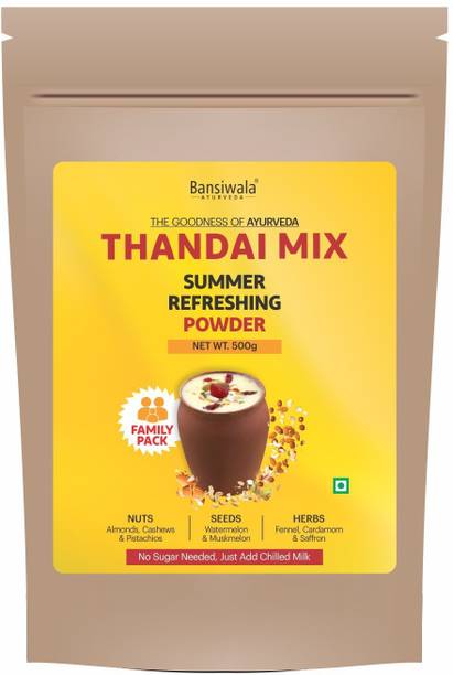 Bansiwala Thandai Powder Dry Fruit Kesar Mix, Energy Booster Thandai, Full Family Pack