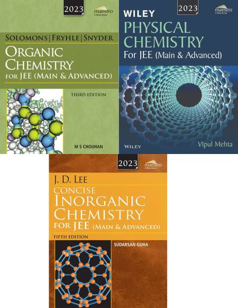 Wiley's Solomons, Fryhle & Snyder Organic Chemistry|Wiley's J.D. Lee Concise Inorganic Chemistry|Wiley's Physical Chemistry For JEE (Main & Advanced), 2023ed Combo (Set Of 3 Books) (Paperback, Solomons, Fryhle & Snyder, Sudarsan Guha, Vipul Mehta)