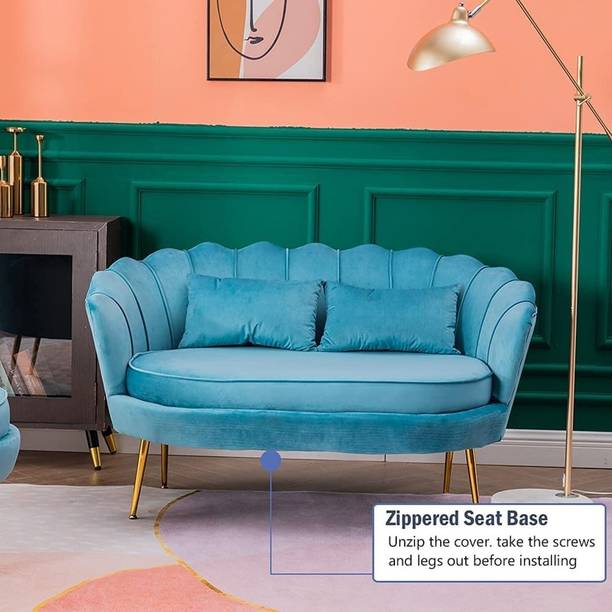 Crosby Sofa sectional fabric in teak wood for your living room, office Pre-assembled Fabric 2 Seater Sofa