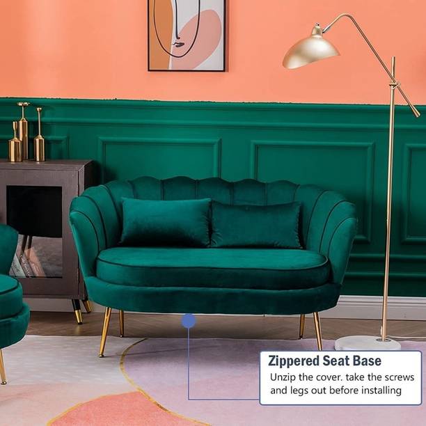 Crosby Sofa sectional fabric in teak wood for your living room, office Pre-assembled Fabric 2 Seater  Sofa