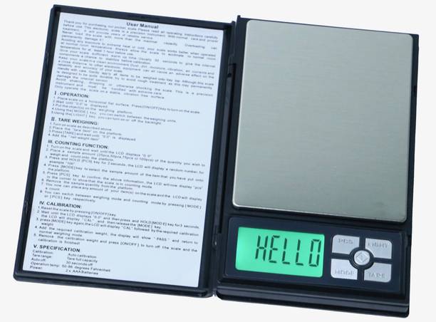 NIVAYO NOTEBOOK DIGITAL WEIGHING SCALE FOR JEWELLERY,,HOME,LAB, MULTIPURPOSE USE,WEIGH UPTO 500 GRAMS,TM-F66,( BLACK) Weighing Scale