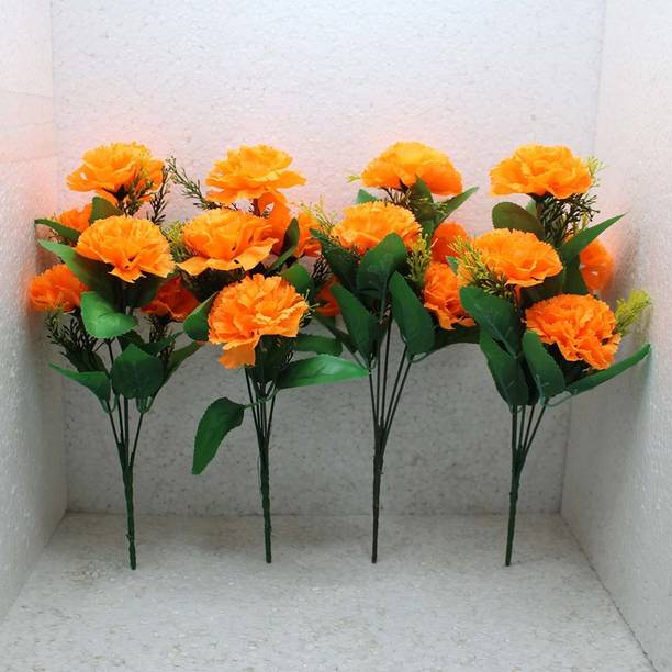 TFH TFH Artificial Flower Bunch For Home Balcony Garden Decoration Pack Of-4 Multicolor Rose Artificial Flower