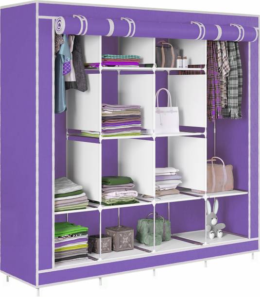 saintwod D2 Premium 3 Door 12 Shelf Metal 1 Door Wardrobe