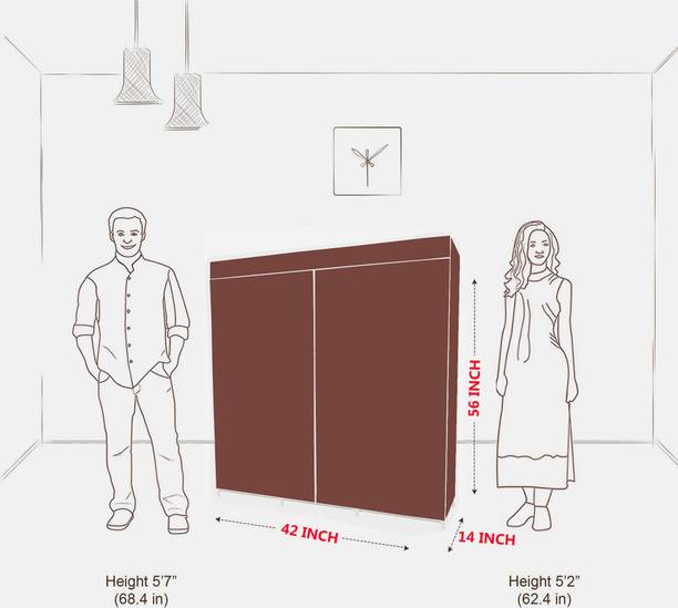 TRESCHIK Unique C4 Premium 1 Door 6 Shelf Carbon Steel Collapsible Wardrobe