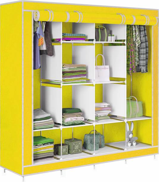saintwod D2 Premium 3 Door 12 Shelf Metal 1 Door Wardrobe