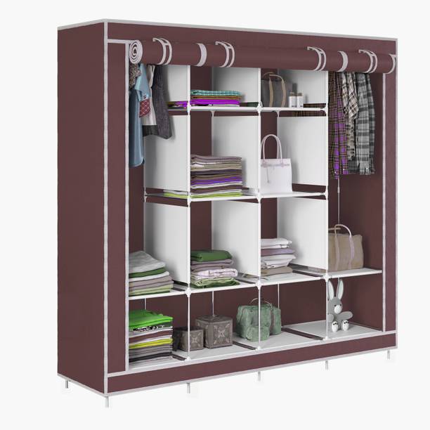 saintwod D2 Premium 3 Door 12 Shelf Metal 1 Door Wardrobe