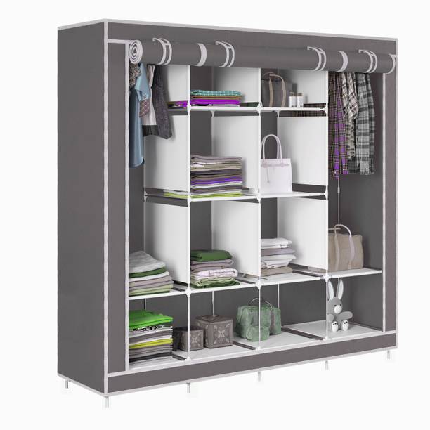 saintwod D2 Premium 3 Door 12 Shelf Metal 1 Door Wardrobe