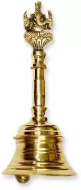SKSM Brass Bell Ganesh-5.5" Brass Pooja Bell Brass Pooja Bell