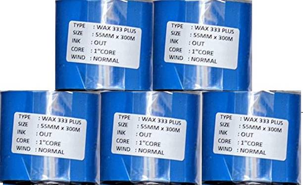 Solitaire 55X300m Solitaire Wax Ribbon,Pack of 5 pcs, Use For Chromo,Paper Labels,Sticker No Paper Label