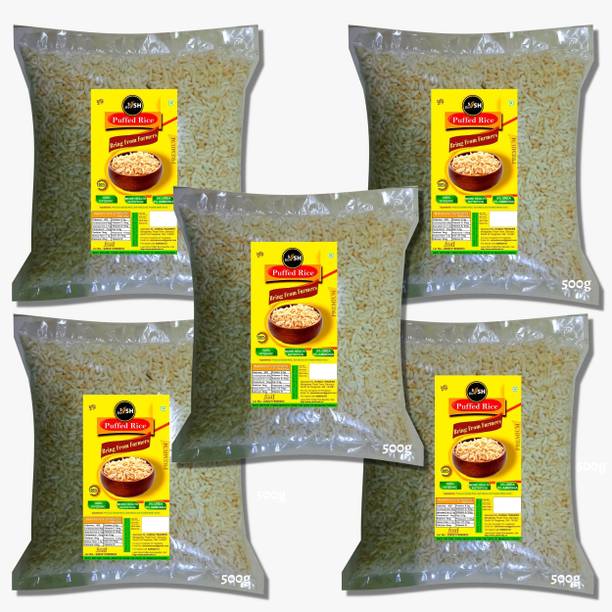 sish desi Super Lean (500gm packs of 4 with 1 Extra packet)Murmura Puffed Rice (Full Grain, Parboiled)