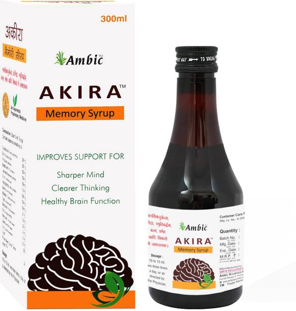 AMBIC Akira Memory Booster Syrup Ayurvedic Medicine Brain Tonic for Brain Health300ML