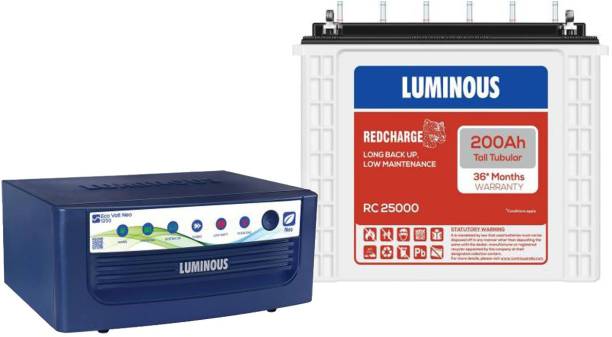 LUMINOUS Eco Volt Neo 1250 +RC 25000 Tubular Inverter Battery