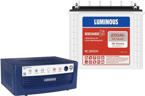 LUMINOUS Eco Watt Neo 1250 + RC 25000 Tubular Inverter Battery