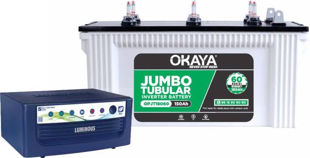 OKAYA OPJT 18060 + Luminous Eco Volt Neo 1250 Tubular Inverter Battery