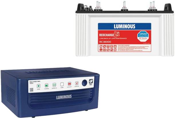 LUMINOUS RC 16000 +Eco Watt Neo 1250 Tubular Inverter Battery