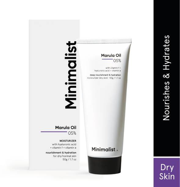 मिनिमलिस्ट 5% Marula Oil Face Moisturizer with Hyaluronic Acid & Vitamin E for Dry Skin