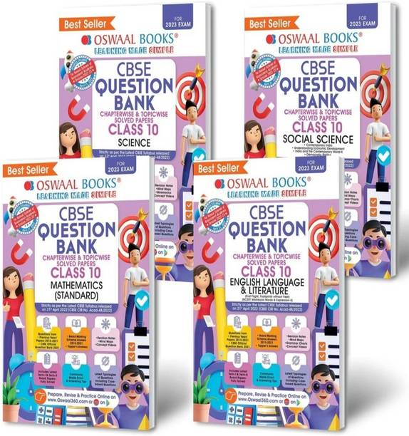 Oswaal CBSE Class 10 English, Science, Social Science & Math Standard Question Bank (Set Of 4 Books) (For 2023 Exam)