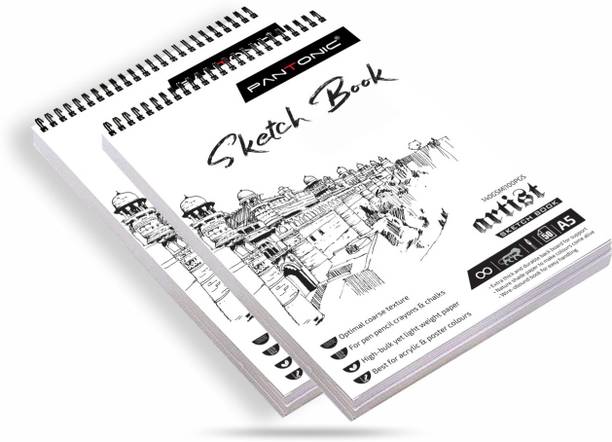 PANTONIC A5 Top Spiral-Bound Sketchpad for Artists | Sketching and Drawing Paper Doodling Sketch Pad