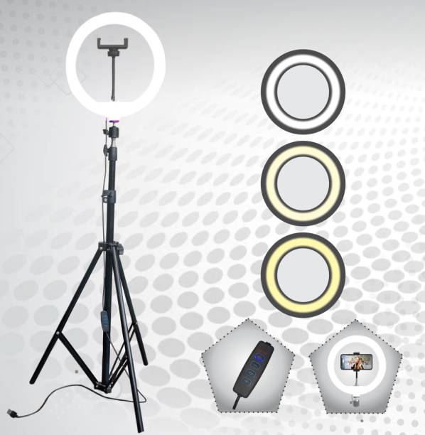 airtech Big Tripod Foldable stand with Light for Making Reels video & photo shoot Ring Flash
