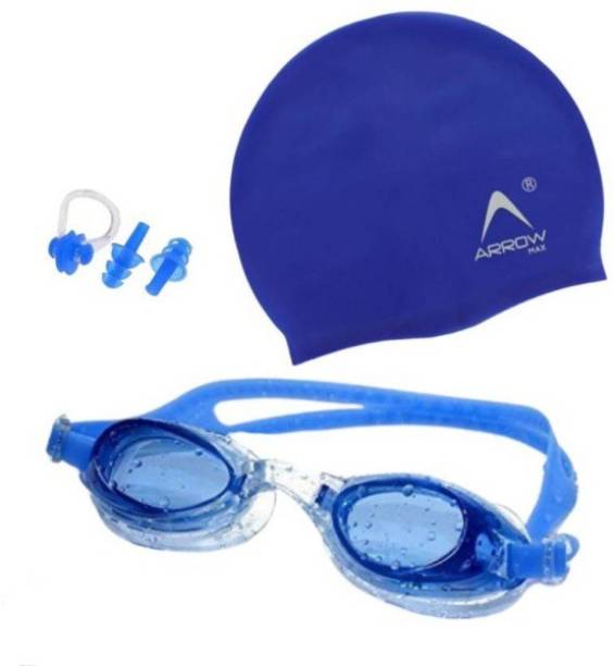ArrowMax Swimming Kit(silicone cap/Swimming Goggle/Earplugs/Noseplug) Swimming Kit