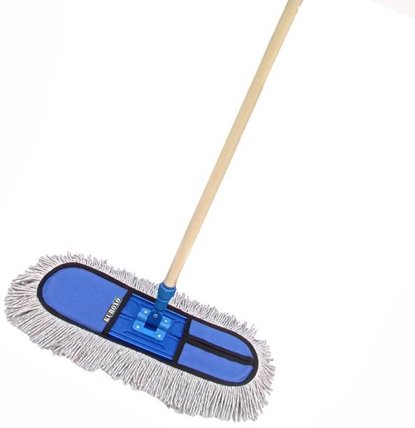 कुरोक (18-Inch) Wet and Dry with 4 Feet Long Handle with 360 Degree Movement फ्लैट मोप