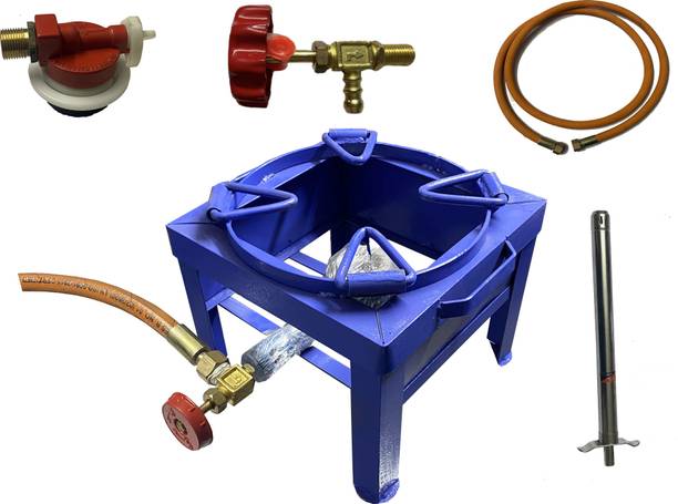 SURYALAXMI 12LX12WX10H INCH MS BLUE POWDER COATED GAS BHATTI/READY TO USE Iron Manual Gas Stove