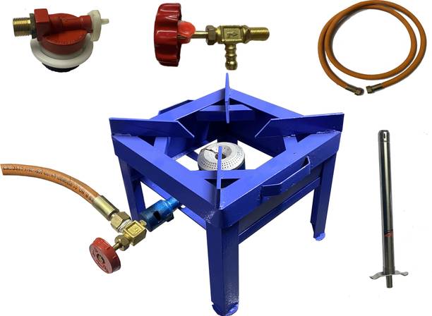 SURYALAXMI 12LX12WX10H INCH MS BLUE POWDER COATED GAS BHATTI/READY TO USE Iron Manual Gas Stove