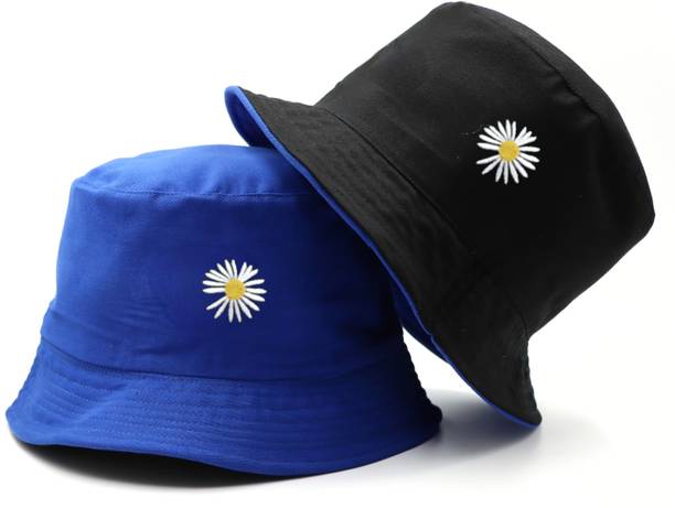 Jamont Unisex Bucket Hat Beach Sun Hat Fishing Hat Reversible Double-Side-Wear