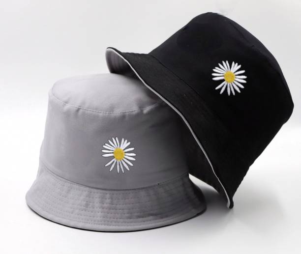 Jamont Unisex Bucket Hat Beach Sun Hat Fishing Hat Reversible Double-Side-Wear