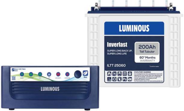 LUMINOUS Eco Volt Neo 950 +ILTT26060 Tubular Inverter Battery