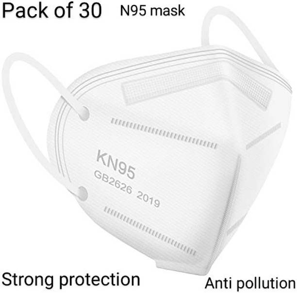 KGKR 6 Layers N95 White Mask for Mens, Womens,Kids N95 mask white 30pcs 5 ply_Adults Reusable, Washable