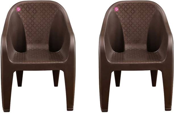 HOMIBOSS Strong & sturdy chairs set of 2 Pieces Plastic Living Room Chair