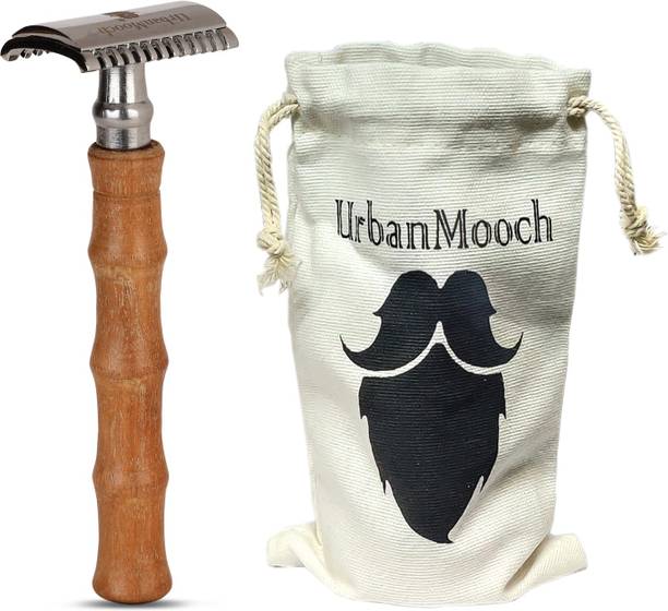 UrbanMooch Wooden Double Edge Safety Shaving Razor for Men With Stainless Steel Head, Men
