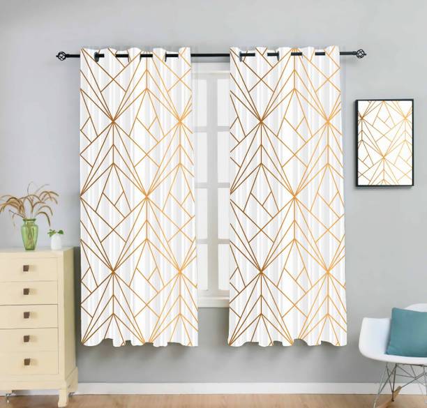 Newturn 155 cm (5 ft) Polyester Room Darkening Window Curtain (Pack Of 2)