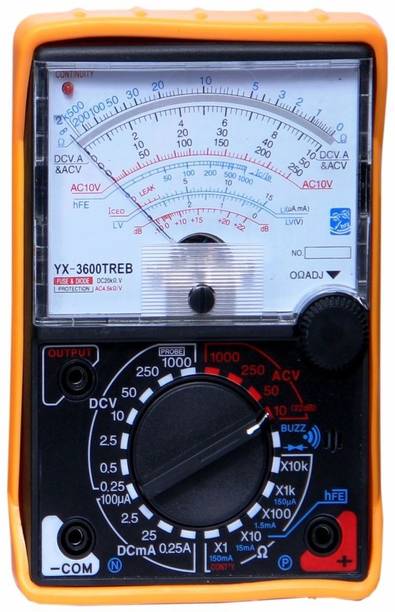 Divinext YX-3600 with RUBBER PROTECTOR Voltmeter Amperemeter AC DC Voltage DC Current Tester Analog Multimeter