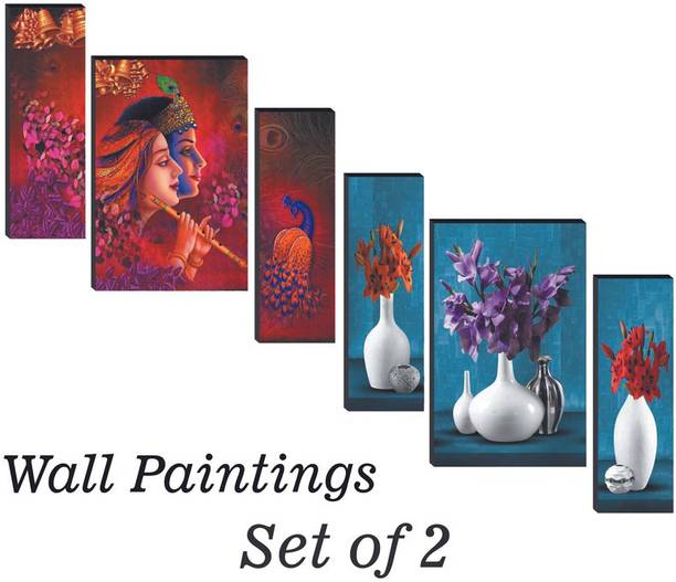 WALLMAX Pack OF 2 Combo Wall Paintings Digital Reprint 12 inch x 18 inch Painting