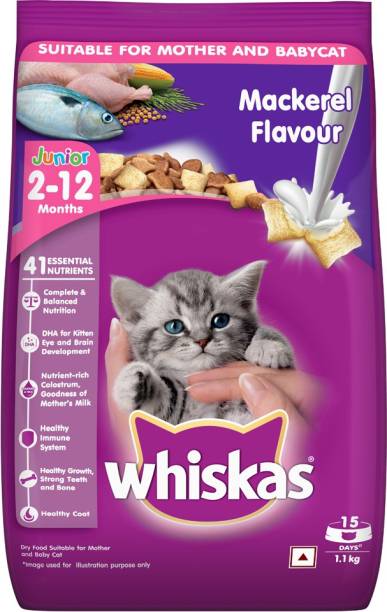 Whiskas Kitten (2-12 months) Mackeral 1.1 kg Dry Young Cat Food