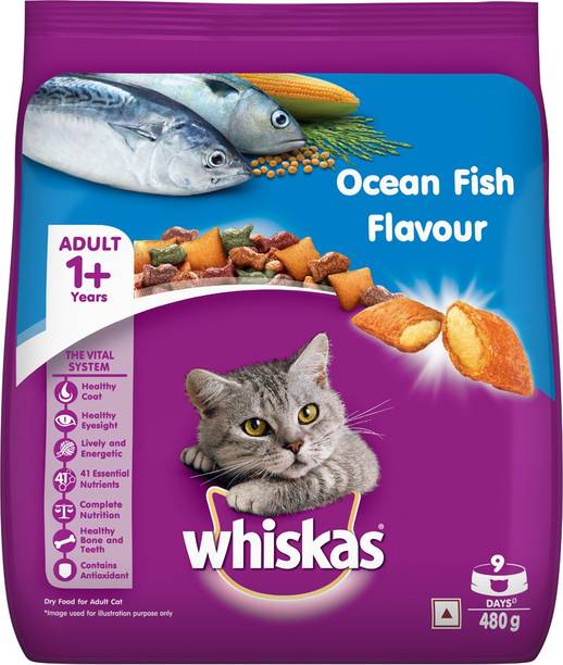 Whiskas (+1 year) Ocean Fish 0.48 kg Dry Adult Cat Food