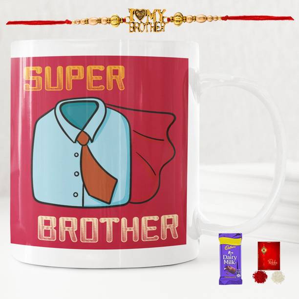 Poorak Rakhi For Brother Mug Combo 62235W Gold Gift Box